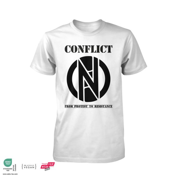 Conflict From Protest White Shirt 1 | Fairwear Shirt